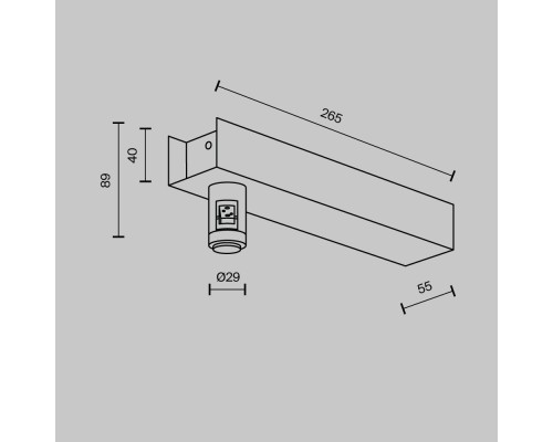 Комплектующие для систем освещения с токоведущими элементами Technical TRA155CW-BB-B