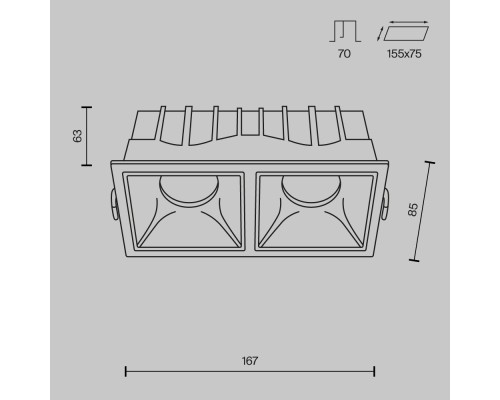 Встраиваемый светильник Technical DL043-02-15W4K-SQ-WB