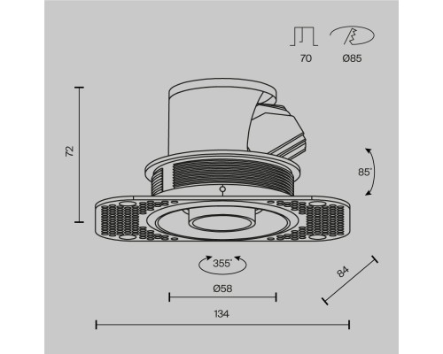 Встраиваемый светильник Technical DL127-8W3K-TRS-B