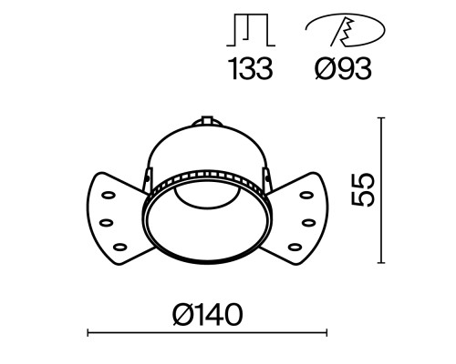 Встраиваемый светильник Technical DL051-01-GU10-RD-WMG