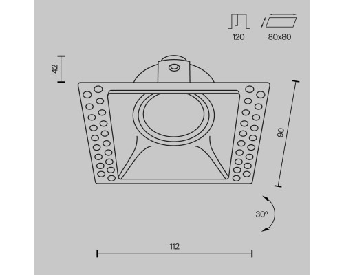 Встраиваемый светильник Technical DL042-01-SQ-W