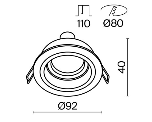 Встраиваемый светильник Technical DL025-2-01B