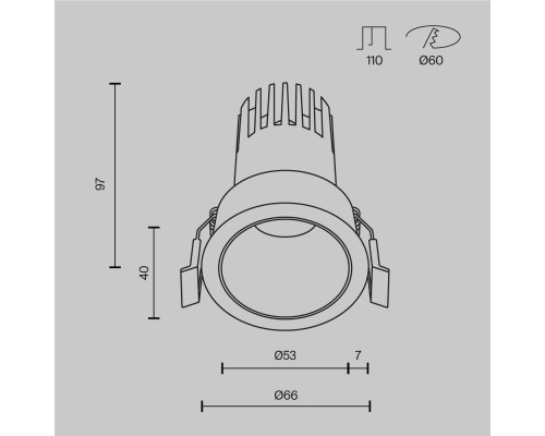 Встраиваемый светильник Technical DL116-10W-3K-B