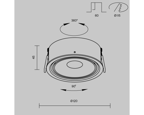 Встраиваемый светильник Technical DL060-9W3-4-6K-W