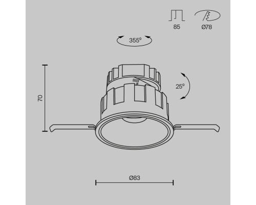 Встраиваемый светильник Technical DL057-10W3K-W