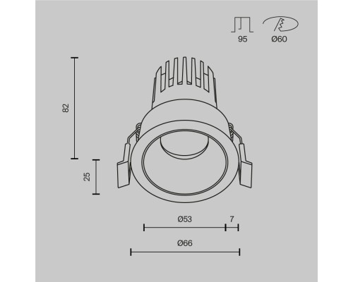 Встраиваемый светильник Technical DL123-10W-2.7K-B