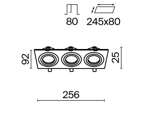 Встраиваемый светильник Technical DL024-2-03B