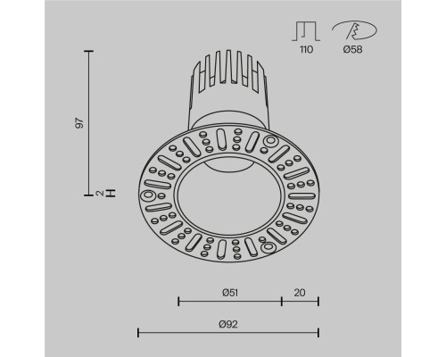 Встраиваемый светильник Technical DL120-10W-2.7K-TRS-B