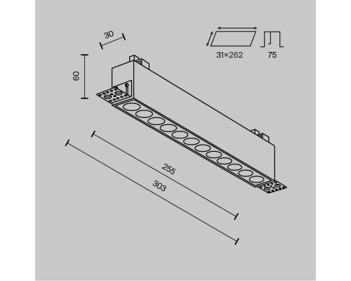 Встраиваемый светильник Technical DL065-20W3-6K-TRS-W