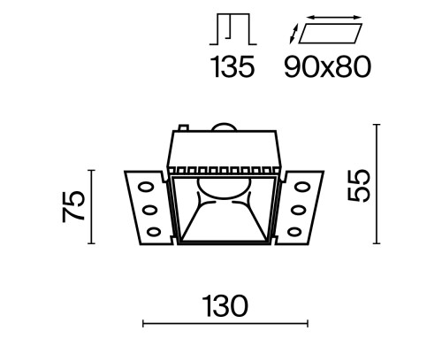 Встраиваемый светильник Technical DL051-01-GU10-SQ-WS