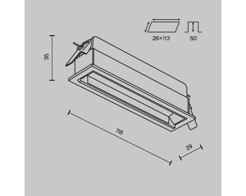 Встраиваемый светильник Technical DL100-6W2.7-3-4K-B