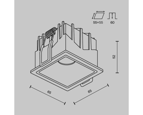 Встраиваемый светильник Technical DL043-01-10W3K-SQ-B-1