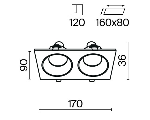 Встраиваемый светильник Technical DL033-2-02W