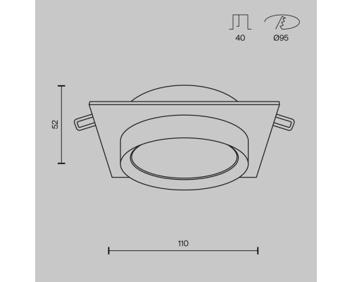 Встраиваемый светильник Technical DL086-GX53-SQ-W