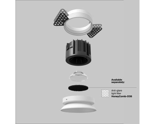 Встраиваемый светильник Technical DL058-12W3K-TRS-W