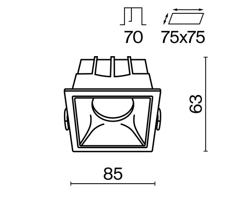 Встраиваемый светильник Technical DL043-01-15W4K-D-SQ-WB