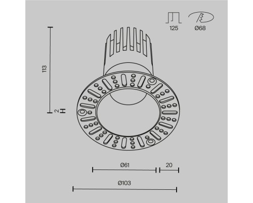 Встраиваемый светильник Technical DL122-15W-2.7K-TRS-W
