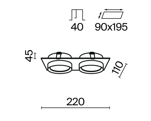 Встраиваемый светильник Technical DL086-02-GX53-SQ-W