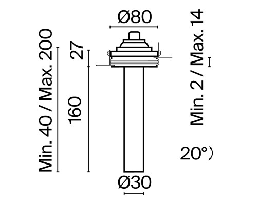 Встраиваемый светильник Technical C140TRS-L200-7W3K-W