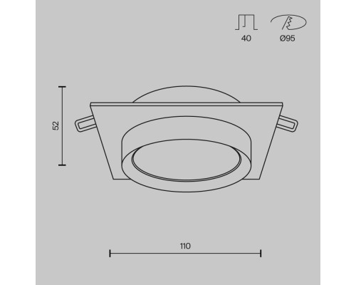 Встраиваемый светильник Technical DL086-GX53-SQ-BG