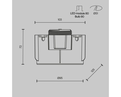 Встраиваемый светильник Technical DL136-GU10-W