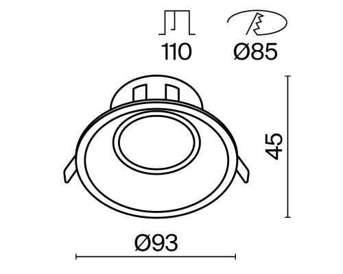 Встраиваемый светильник Technical DL028-2-01W