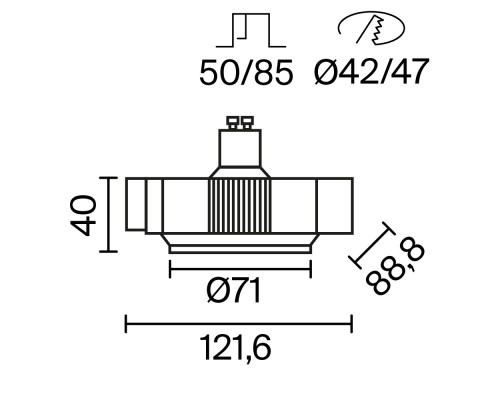 Встраиваемый светильник Technical DL139-GU10-B