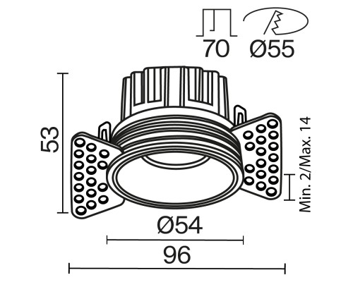 Встраиваемый светильник Technical DL058-7W3K-TRS-W