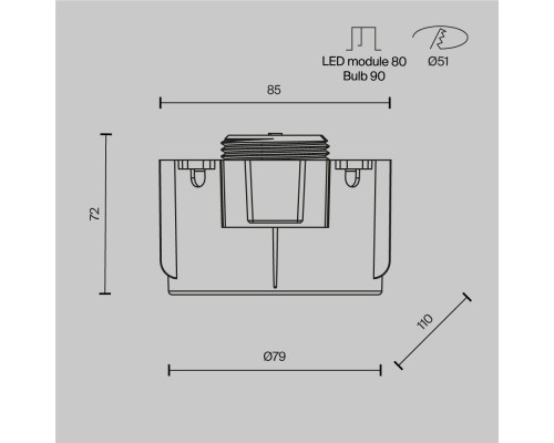Встраиваемый светильник Technical DL137-GU10-W