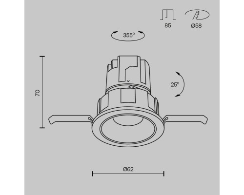 Встраиваемый светильник Technical DL057-7W3K-B