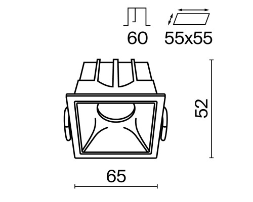 Встраиваемый светильник Technical DL043-01-10W4K-SQ-WB