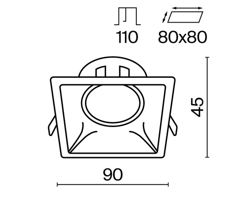 Встраиваемый светильник Technical DL029-2-01B