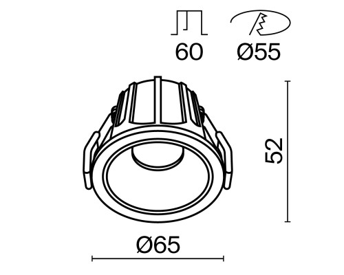 Встраиваемый светильник Technical DL043-01-10W3K-RD-WB