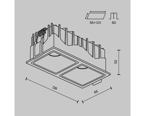 Встраиваемый светильник Technical DL043-02-10W3K-SQ-B-1