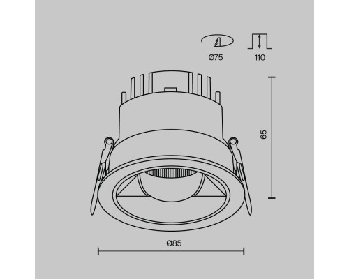 Встраиваемый светильник Technical DL100-12W2.7-3-4K-RD-W