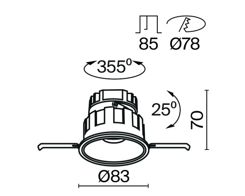 Встраиваемый светильник Technical DL057-10W3K-W
