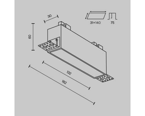Встраиваемый светильник Technical DL066-12W3-6K-TRS-W