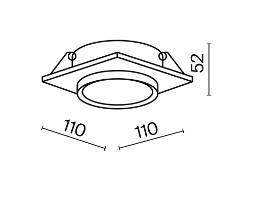 Встраиваемый светильник Technical DL086-GX53-SQ-B