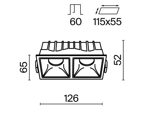 Встраиваемый светильник Technical DL043-02-10W3K-D-SQ-WB