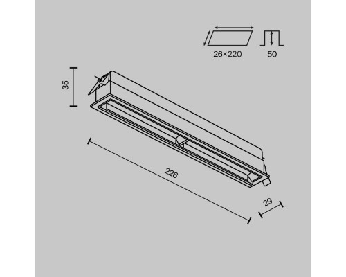 Встраиваемый светильник Technical DL100-12W2.7-3-4K-B