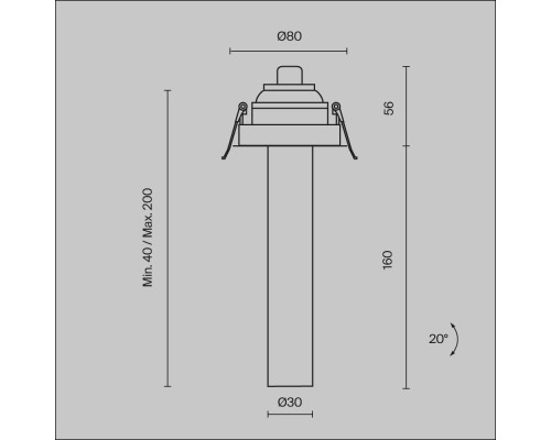 Встраиваемый светильник Technical C140RS-L200-7W3K-W