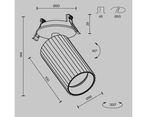 Встраиваемый светильник Technical C110CL-01-GU10-BS