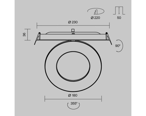 Встраиваемый светильник Technical DL102-12W4K-B