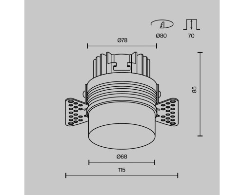 Встраиваемый светильник Technical DL065-12W3K-TRS-W