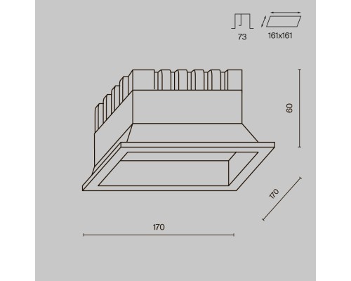 Встраиваемый светильник Technical DL056-24W3-4-6K-B