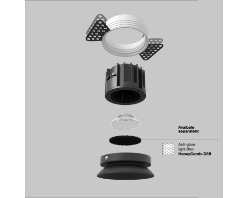 Встраиваемый светильник Technical DL058-12W4K-TRS-B