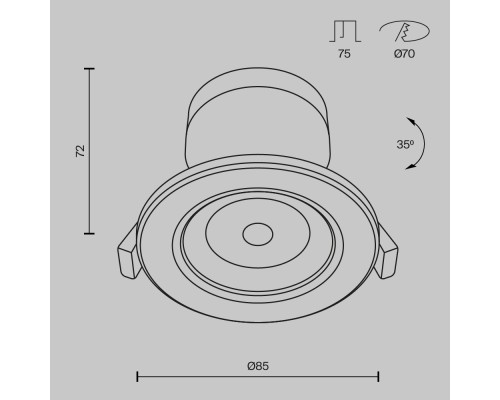 Встраиваемый светильник Technical DL013-6-L9W