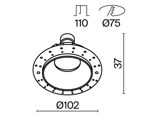 Встраиваемый светильник Technical DL051-U-2WMG