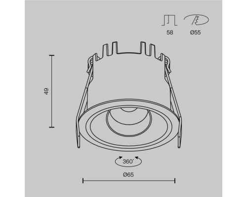 Встраиваемый светильник Technical DL128-10W3K-B