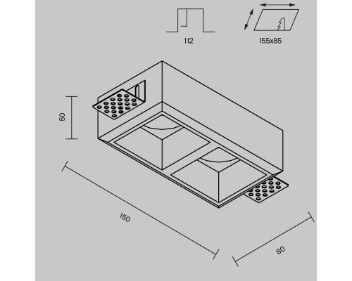 Встраиваемый светильник Technical DL131-GU10-02-W